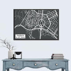 Canberra Street Grid Map Wall Art