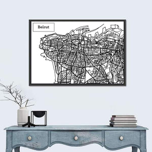 Beirut City Map Wall Art