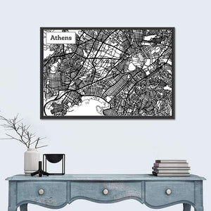 Athens Map Wall Art