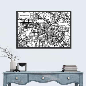 Amsterdam City Map Wall Art