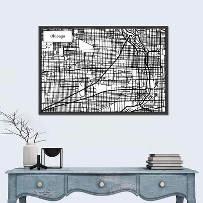 Chicago Illinois Map Wall Art