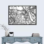 Hanoi Grid Map Wall Art