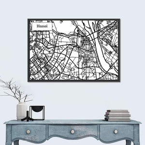 Hanoi City Map Wall Art