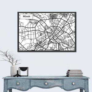 Minsk City Map Wall Art