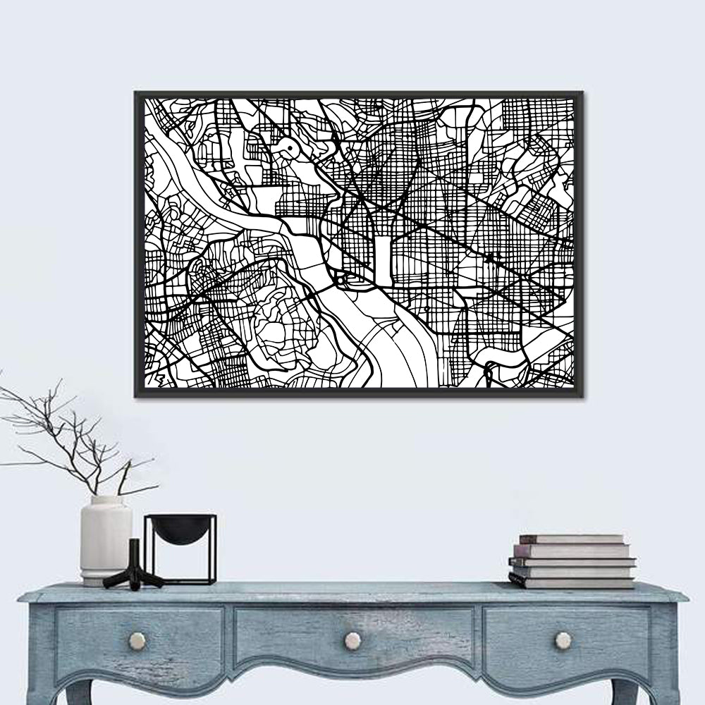 Washington Dc Street Grid Map Wall Art