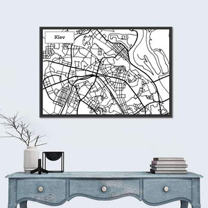 Kiev City Map Wall Art