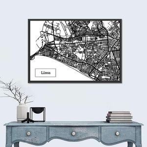 Lima City Map Wall Art