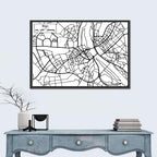 Riga City Map Wall Art