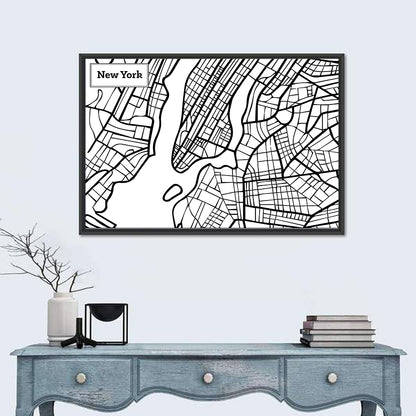 New York Map Wall Art