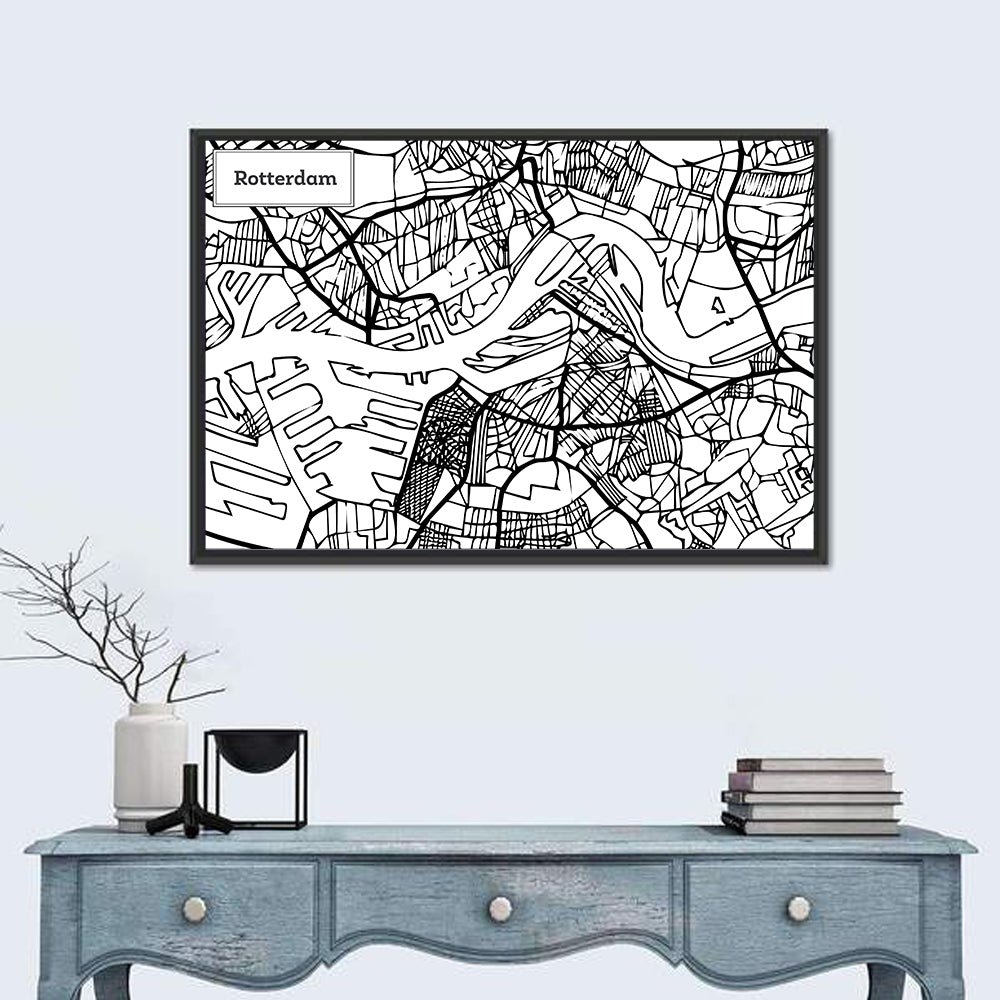 Rotterdam City Map Wall Art