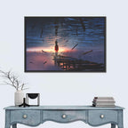 Surreal Sunset Over Mirrored Lake Wall Art