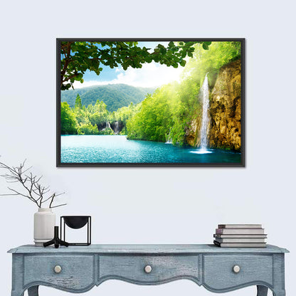 Plitvice Lakes Forest Waterfall Wall Art
