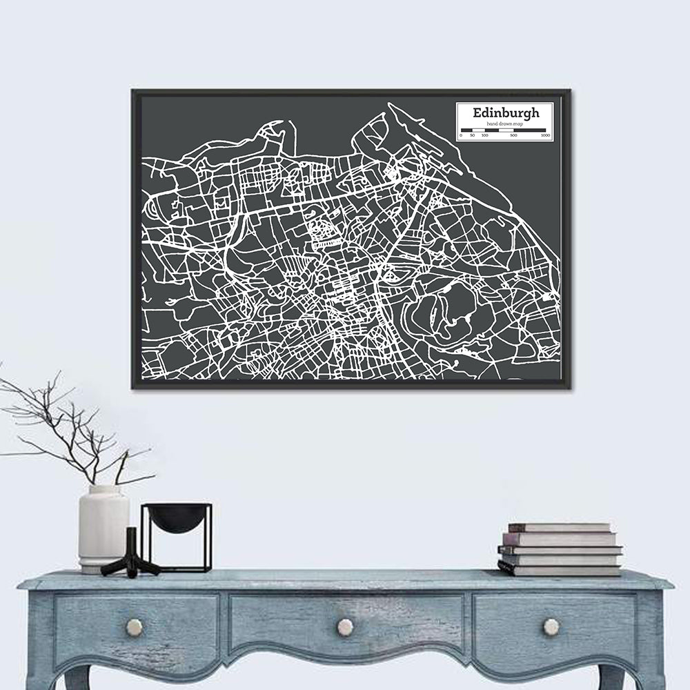 Edinburgh City Map Wall Art