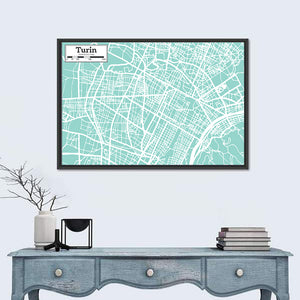 Turin City Map Wall Art