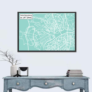 Saint Petersburg City Map Wall Art