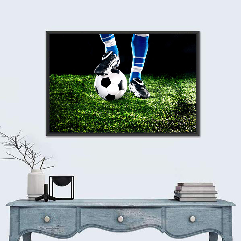 Soccer Ball Underfoot Close-up Wall Art