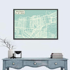 New Orleans Street Grid Map Wall Art