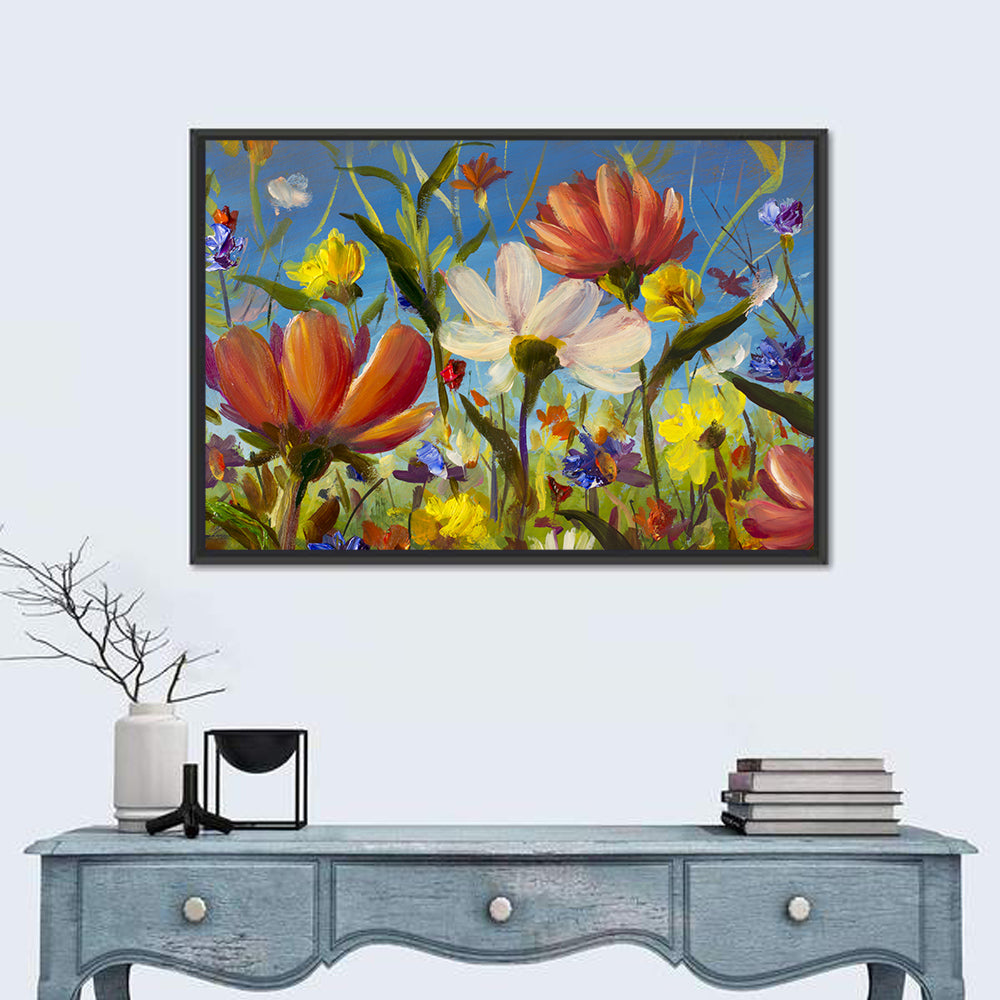 Sunlit Wildflower Meadow Wall Art