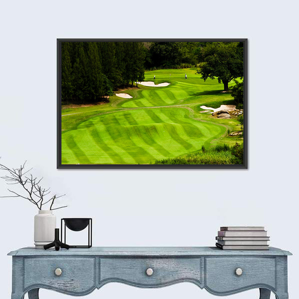 Sloping Golf Fairway with Bunkers Wall Art
