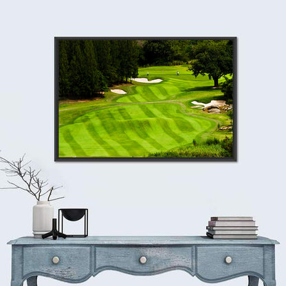 Sloping Golf Fairway with Bunkers Wall Art