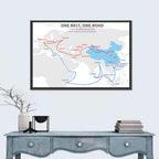 Modern Silk Road Map Wall Art