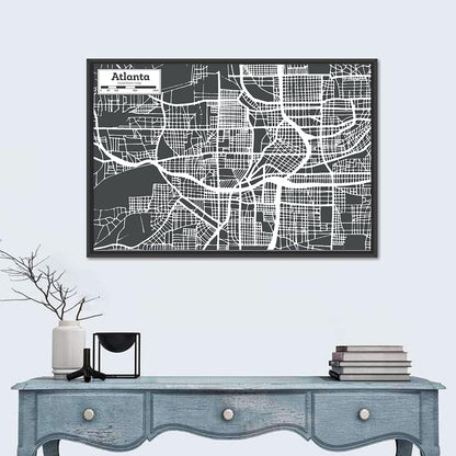 Atlanta Street Grid Map Wall Art