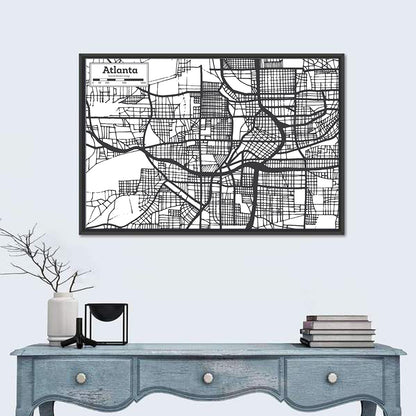 Atlanta Hand-drawn City Map Wall Art