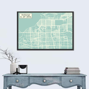 Anchorage Alaska City Map Wall Art