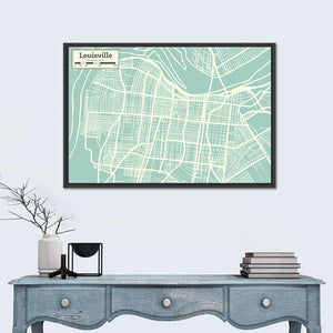 Louisville Kentucky City Map Wall Art