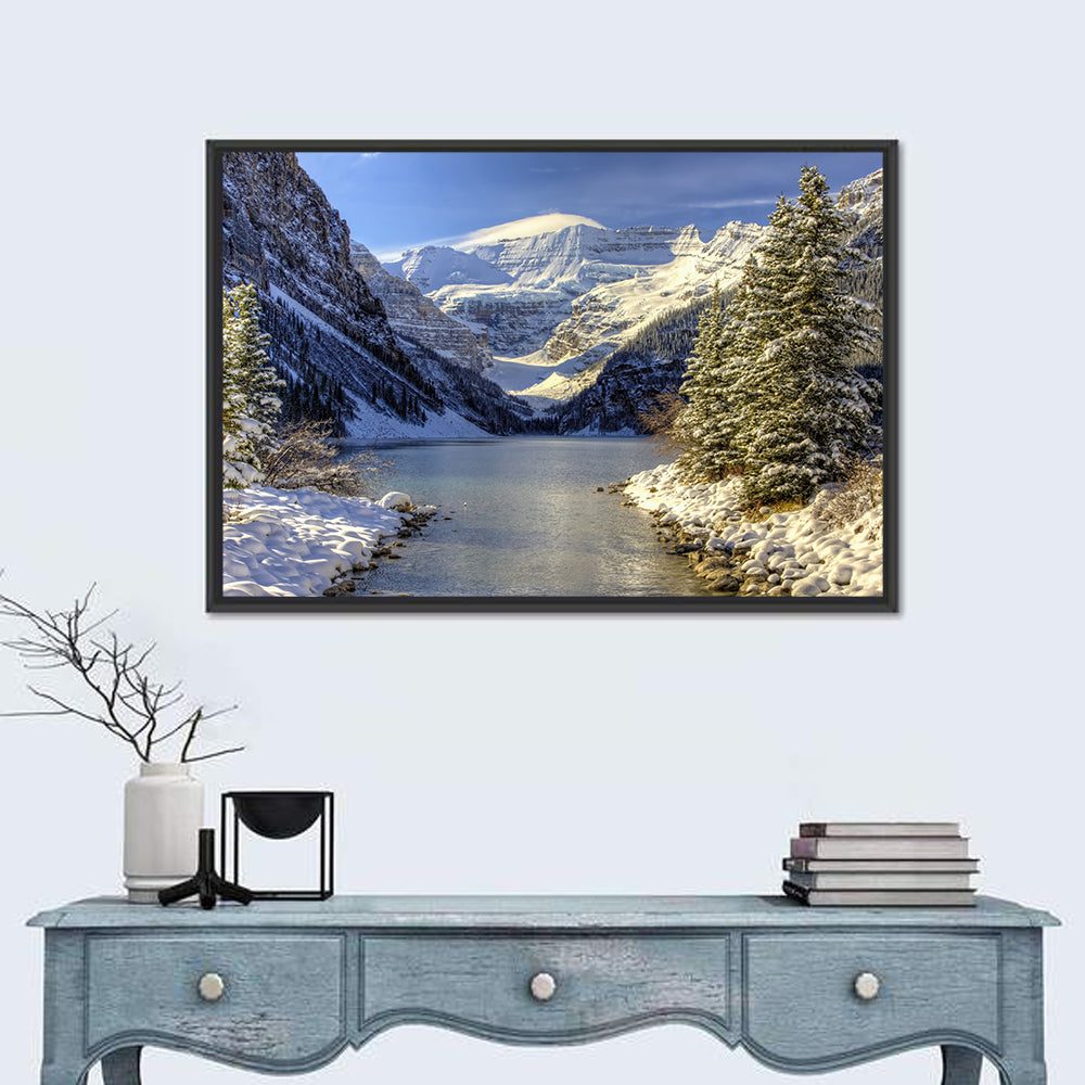 Lake Louise Snowy Shoreline Wall Art