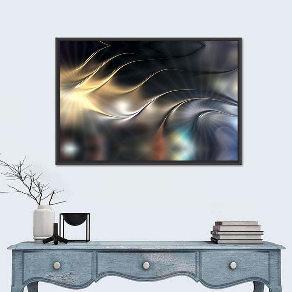 3d Metallic Wave Composition Wall Art