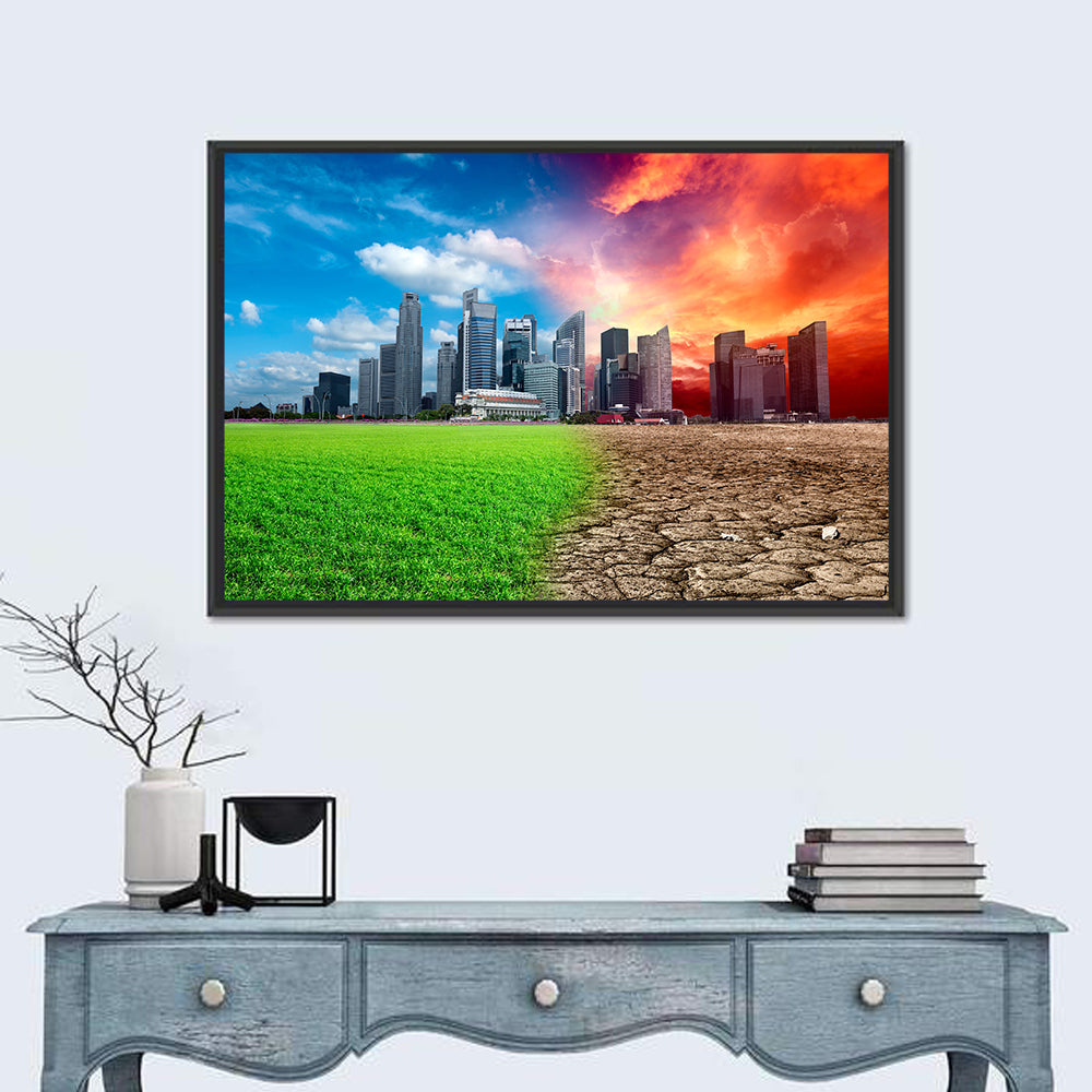 Marina Bay Climate Contrast Wall Art in a room, landscape