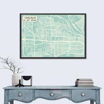 Little Rock City Map Wall Art