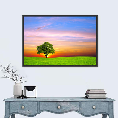 Lone Tree at Sunset Wall Art