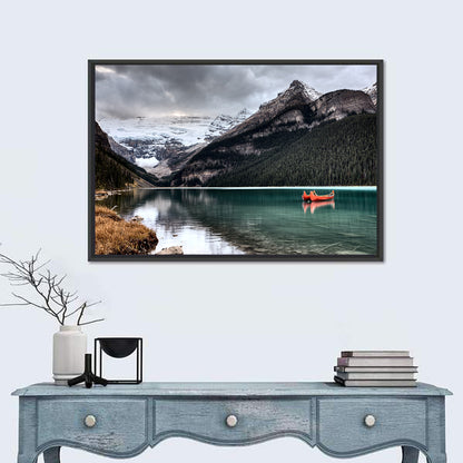 Lake Louise Canoes and Glacier Wall Art