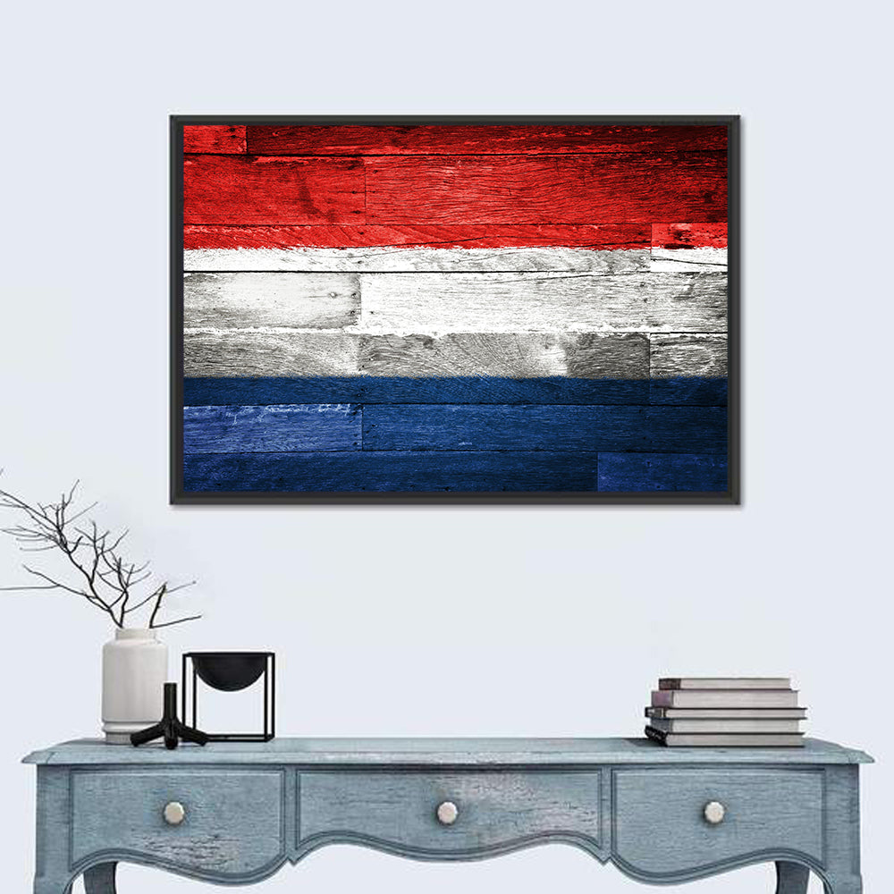 Dutch Flag on Distressed Wood Wall Art