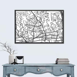 Virginia Beach City Map Wall Art