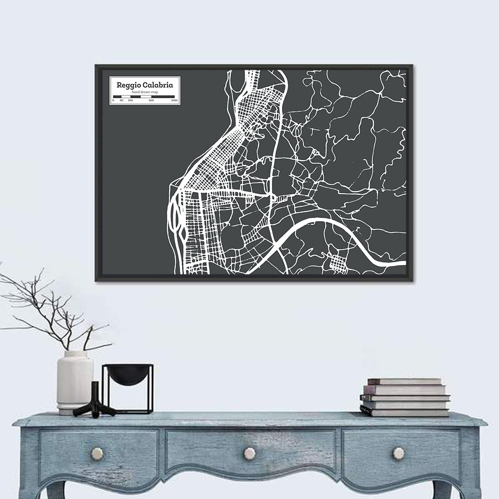 Reggio Calabria Minimalist City Map Wall Art