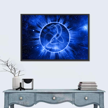 Cosmic Rays Over Blue Nebula Wall Art