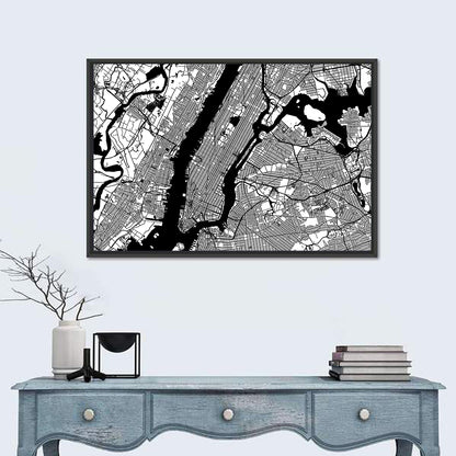 Minimalist Manhattan Map Wall Art