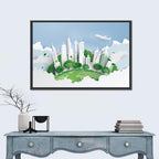 Green Globe Cityscape Wall Art