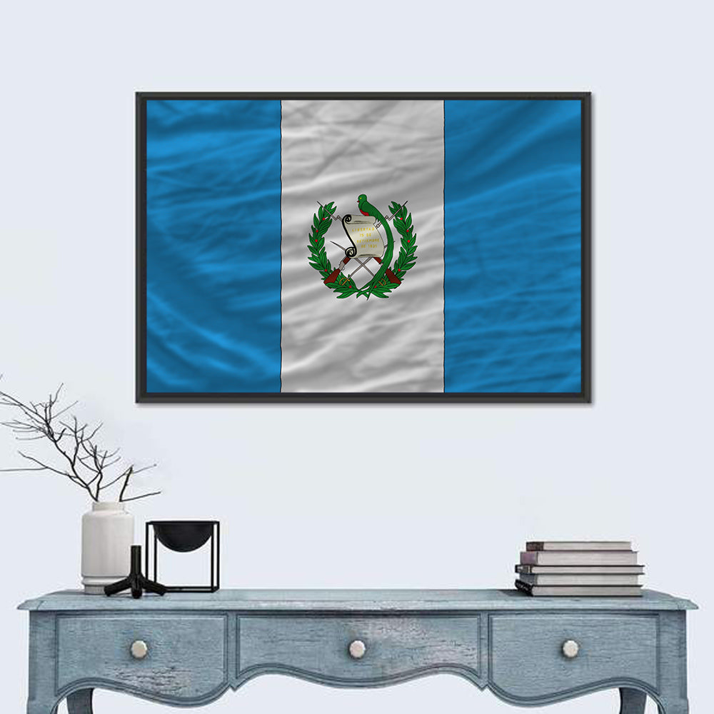 Guatemala Flag with Coat of Arms Wall Art