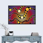 Aboriginal Dot Waves Wall Art