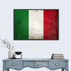 Distressed Italian Flag Wall Art