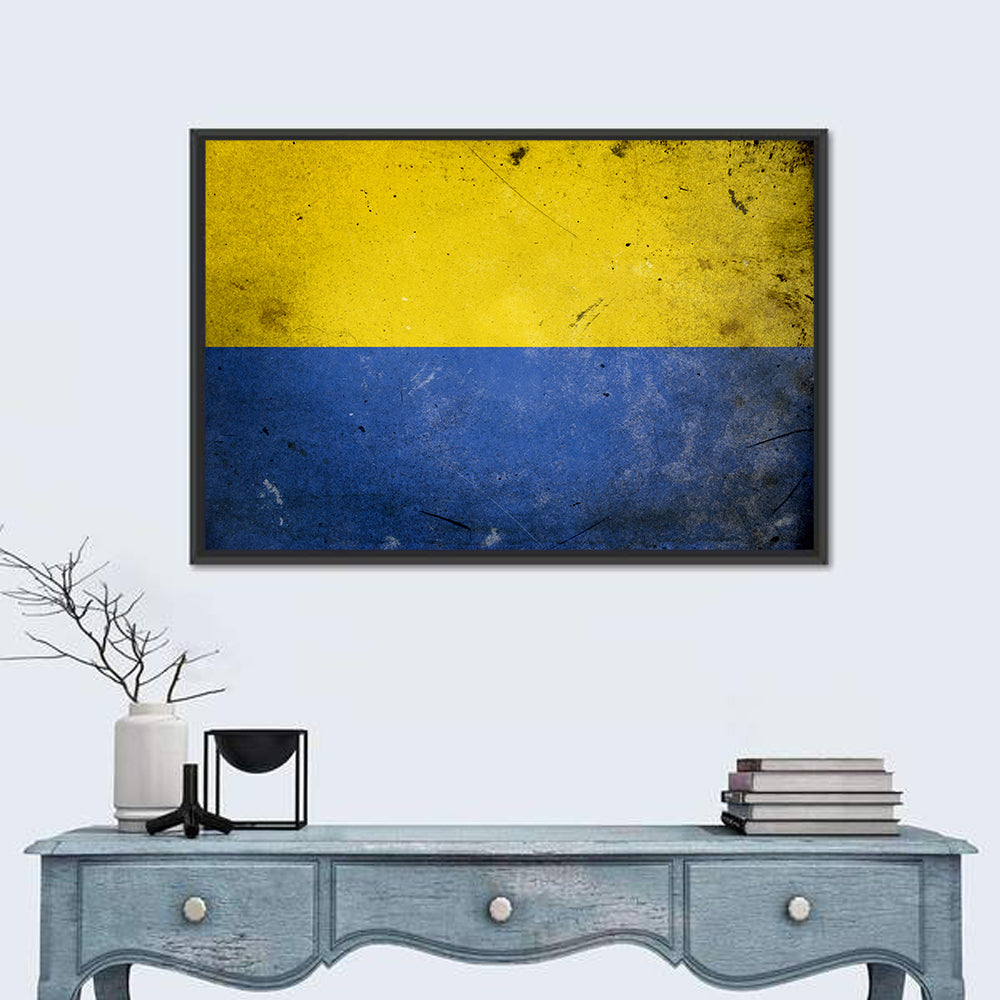 Distressed Ukraine Flag Wall Art