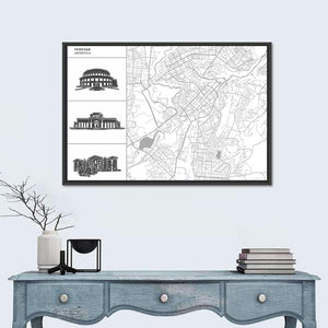 Yerevan City Map Wall Art