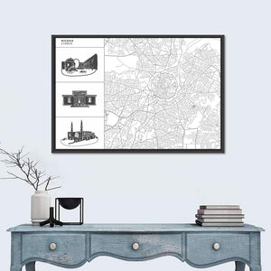 Nicosia City Map Wall Art