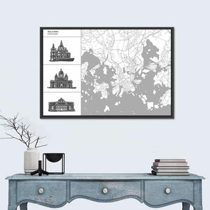 Helsinki City Map Wall Art