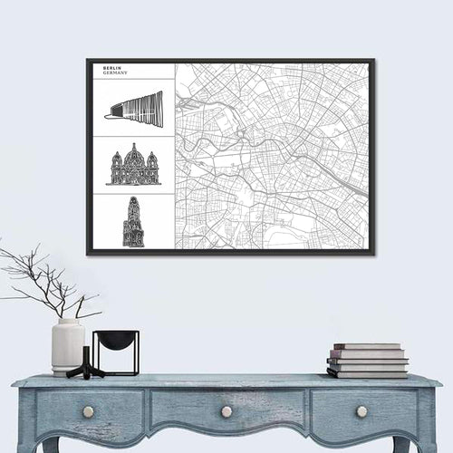 Berlin Map Line Wall Art