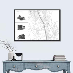 Vaduz City Map Wall Art